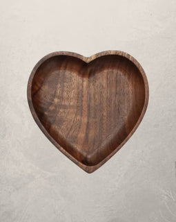 Walnut wood heart tray 4"