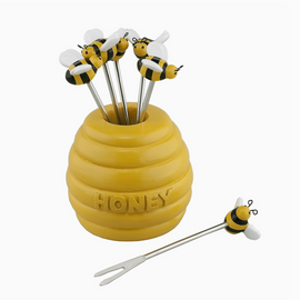 Honey Bee Cocktail Pick with Holder