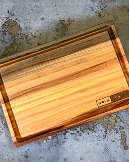 Atchafalaya Board – handcrafted Sinker Cypress cutting board with juice well, made in New Orleans and inspired by the Atchafalaya Basin swamp

