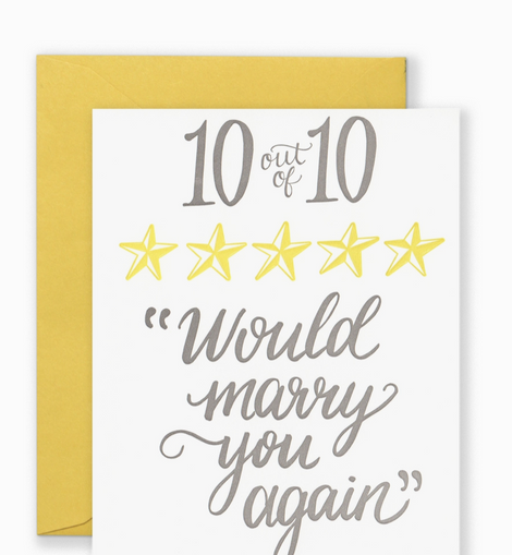 10 Out Of 10 Would Marry You Again Anniversary Card