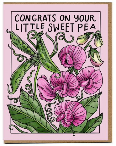 Congrats On Your Little Sweet Pea New Baby Card