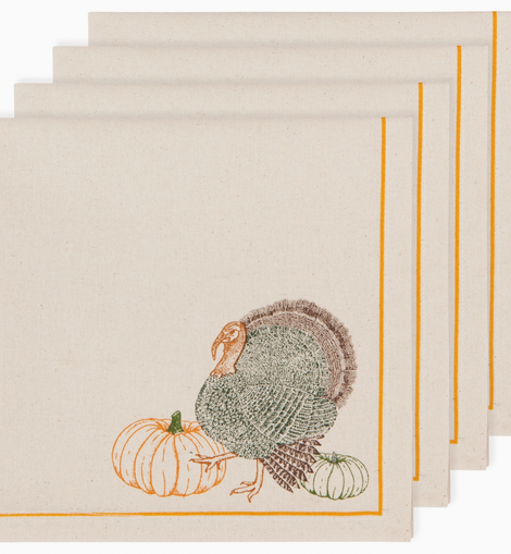 Cornucopia Thanksgiving Printed Napkins Set of 4