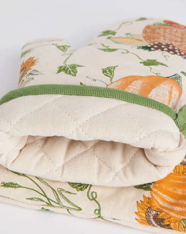 Cornucopia Thanksgiving Spruce Oven Mitt