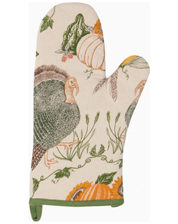 Cornucopia Thanksgiving Spruce Oven Mitt