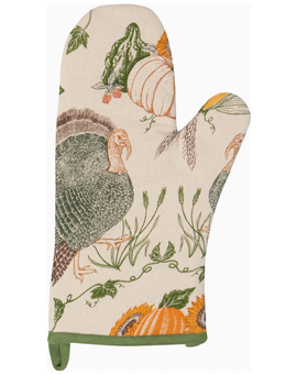 Cornucopia Thanksgiving Spruce Oven Mitt
