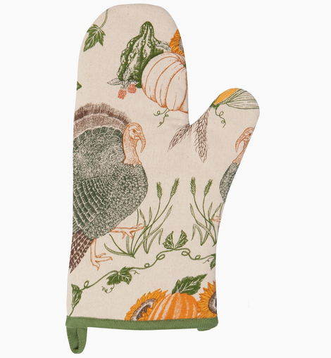 Cornucopia Thanksgiving Spruce Oven Mitt