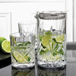 Crystal Mixing Pitcher and Strainer Set