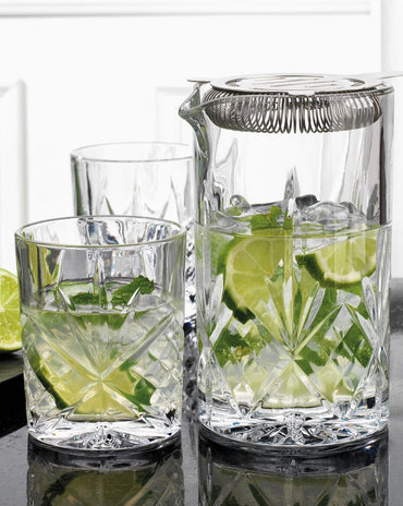 Crystal Mixing Pitcher and Strainer Set