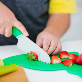 Dinosaur Cutting Board & Kid Safe Knife Set