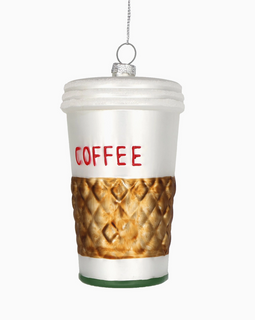 Glass Coffee Cup Ornament