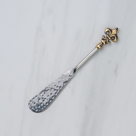 Gold Fleur De Lis Hammered Spreader