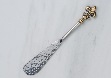 Gold Fleur De Lis Hammered Spreader