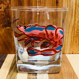 Handpainted Shrimp Rocks Glass