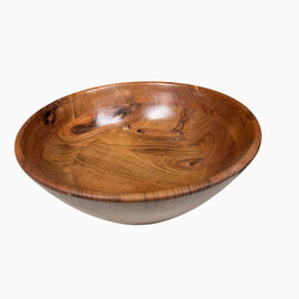 Handcrafted 15 inch wood serving bowl with natural grain