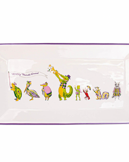 Mardi Gras Animal Band Rectangle Platter