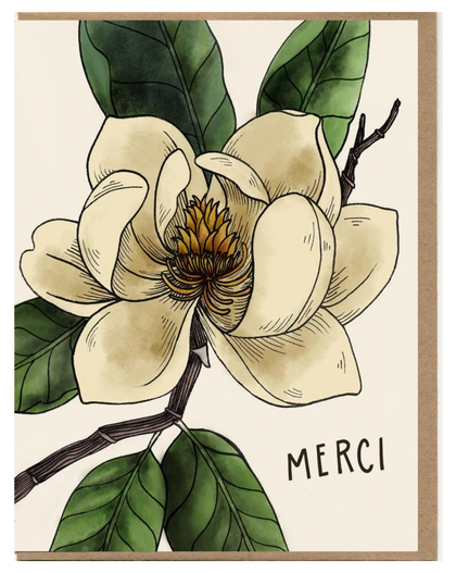 Merci Magnolia Thank You Card
