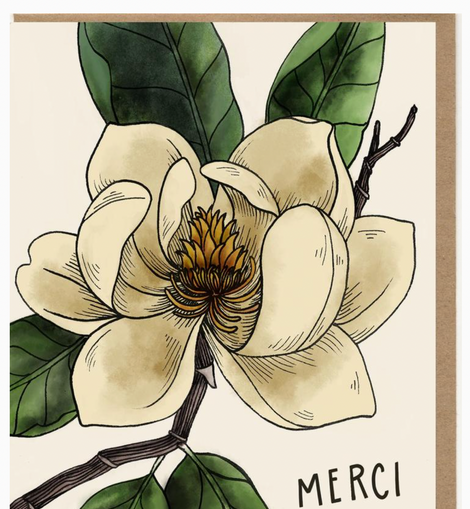 Merci Magnolia Thank You Card