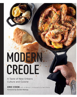 Modern Creole Cookbook by Chef Eric Cook – cover featuring authentic New Orleans Creole recipes with a modern twist