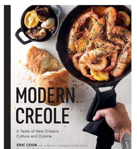 Modern Creole Cookbook by Chef Eric Cook – cover featuring authentic New Orleans Creole recipes with a modern twist