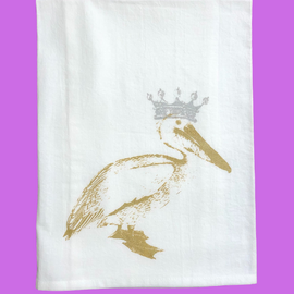 Pelican With Crown Tea Towel