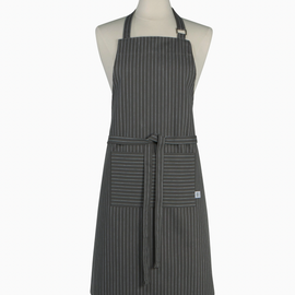 Pencil Stripe Gray Chef Apron