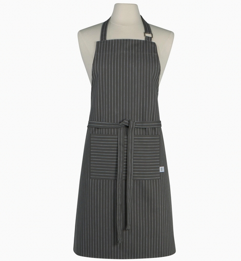 Pencil Stripe Gray Chef Apron