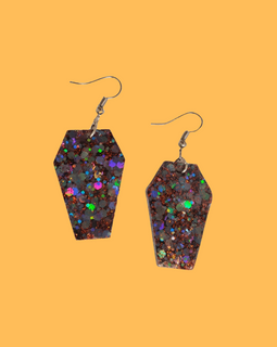 Coffin Glitter Earrings