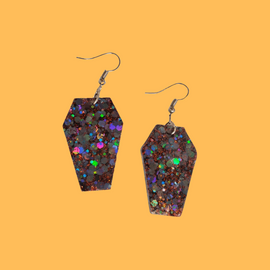 Coffin Glitter Earrings