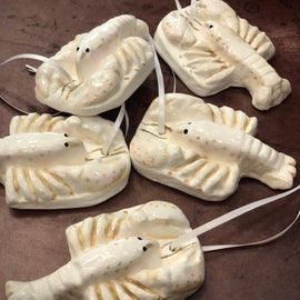 White Alligator Ceramic Ornament