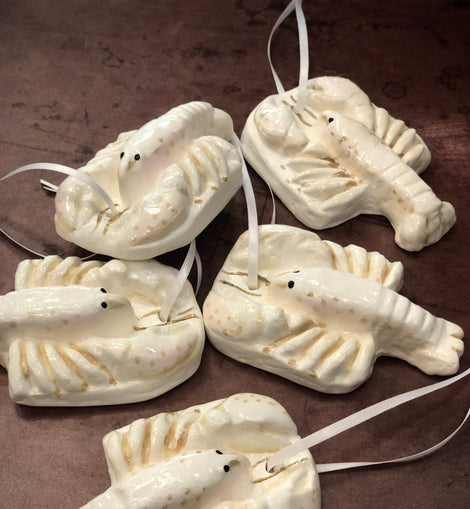 White Alligator Ceramic Ornament