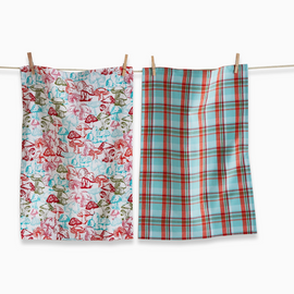 Woodcut Mushroom Dishtowel Set of 2