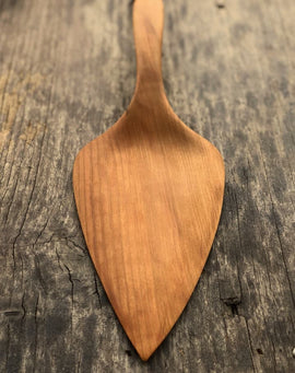 Handcrafted wooden pizza and pie server with hanging string