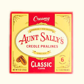 Aunt Sally’s classic Creole pralines 6 piece box, New Orleans candy made with pecans and sugar in traditional recipe