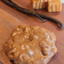 Aunt Sally’s classic Creole pralines 6 piece box, New Orleans candy made with pecans and sugar in traditional recipe