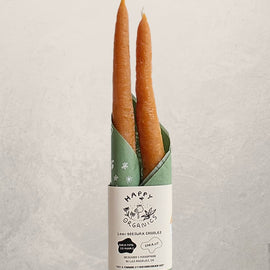 Carrot Beeswax Taper Candles – Pair