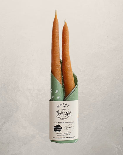 Carrot Beeswax Taper Candles – Pair