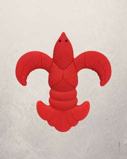 red crawfish shaped silicone baby teether, BPA free food grade teething toy for babies with one piece design