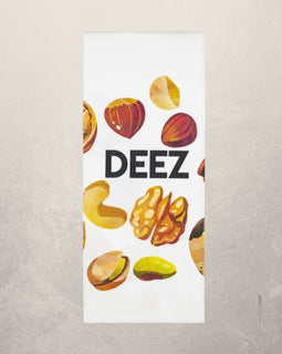 funny deez nuts cotton kitchen towel with illustrated nuts design