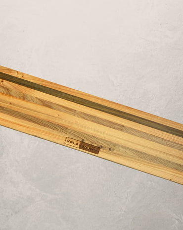 Longhair long narrow charcuterie board in walnut or sinker cypress, 24 inch serving board inspired by New Orleans jazz musician Professor Longhair