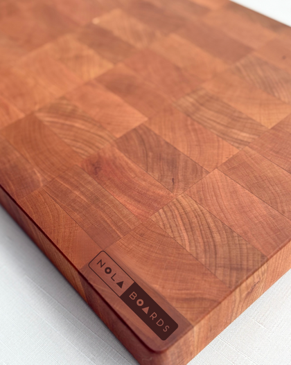 Cherry wood board inspired by New Orleans Flag Boy tradition