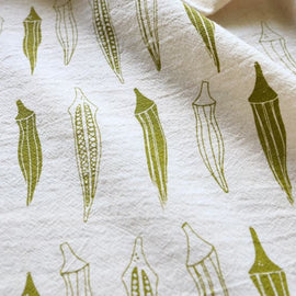floral gold rabbit kitchen towel with decorative bunny design and botanical pattern for spring and Easter kitchen decor