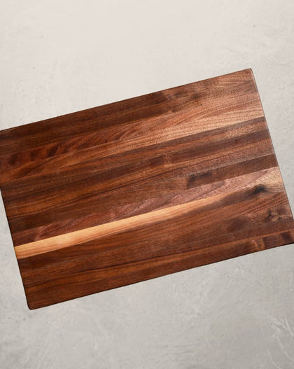 Sac-A-Lait walnut cutting board inspired by Louisiana freshwater fish, handcrafted 12x18 board ideal for serving and engraving