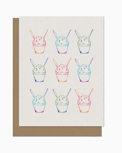 card with colorful snowballs