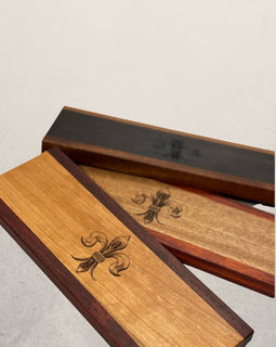 Tracks accoutrement board made from mixed hardwood, slim board designed for olives, jams, and layering with charcuterie boards