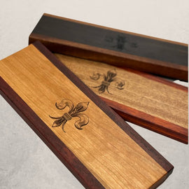 Tracks accoutrement board made from mixed hardwood, slim board designed for olives, jams, and layering with charcuterie boards