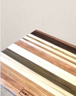 Wild Chop-itoulas mixed wood charcuterie board with cherry, maple, sinker cypress, and walnut, inspired by New Orleans street Tchoupitoulas