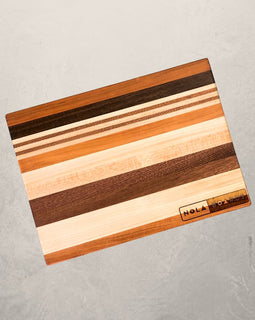 Wild ChopItoulas thick cutting board handcrafted in cherry, maple, sapele, or walnut, compact 10x14 chopping block for heavy-duty kitchen use