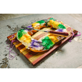 NOLA Boards - Carnival Cutting Board - Large Cutting King Cake