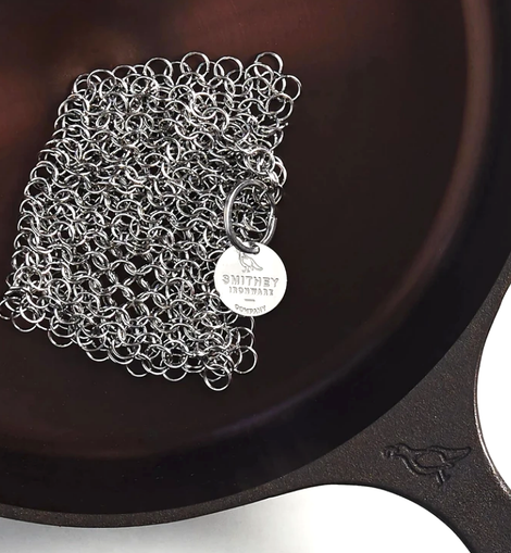 Cast Iron Scrubber Chainmail Cleaner for Cast Iron Pans, Stainless Steel  Chain Mail to Clean Cast