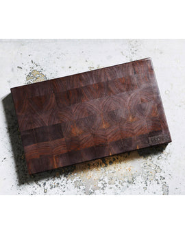 NOLA Boards - Flag Boy Chopping Block - End Grain Walnut Top View
